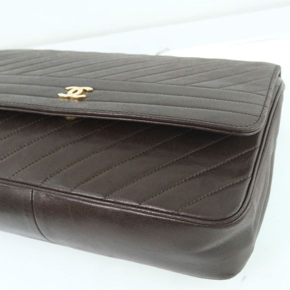 Chanel Chain Shoulder Lambskin Dark Brown Shoulder Bag - Picture 5 of 11